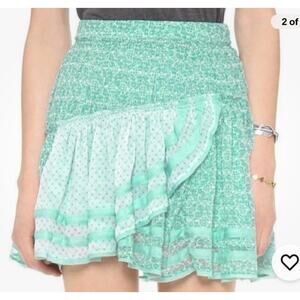 FREE PEOPLE Annabel Lee Tiered Short Sky Combo Chiffon Mini Skirt NWT 8 Rare